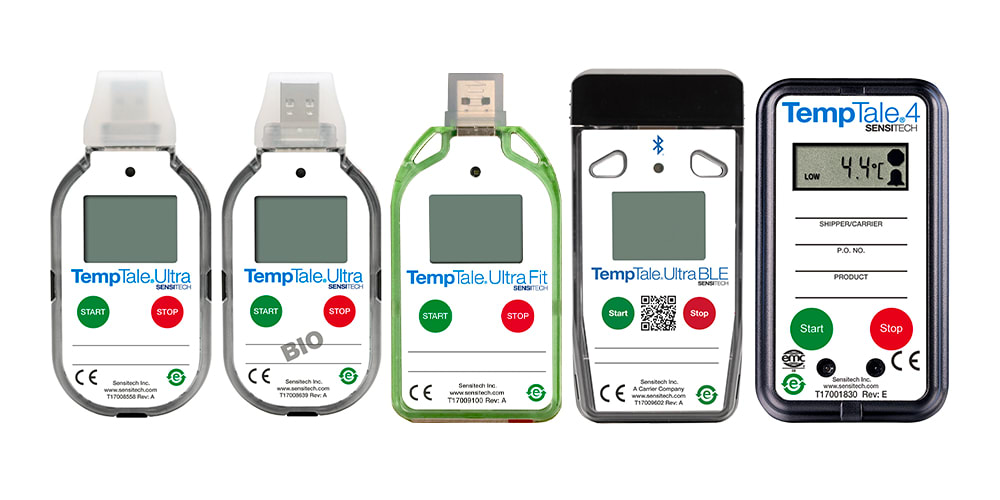 Sensitech Conventional Dataloggers: TempTale Ultra, TempTale Ultra Bio, TempTale Ultra Fit, TempTale Ultra BLE, and TempTale 4