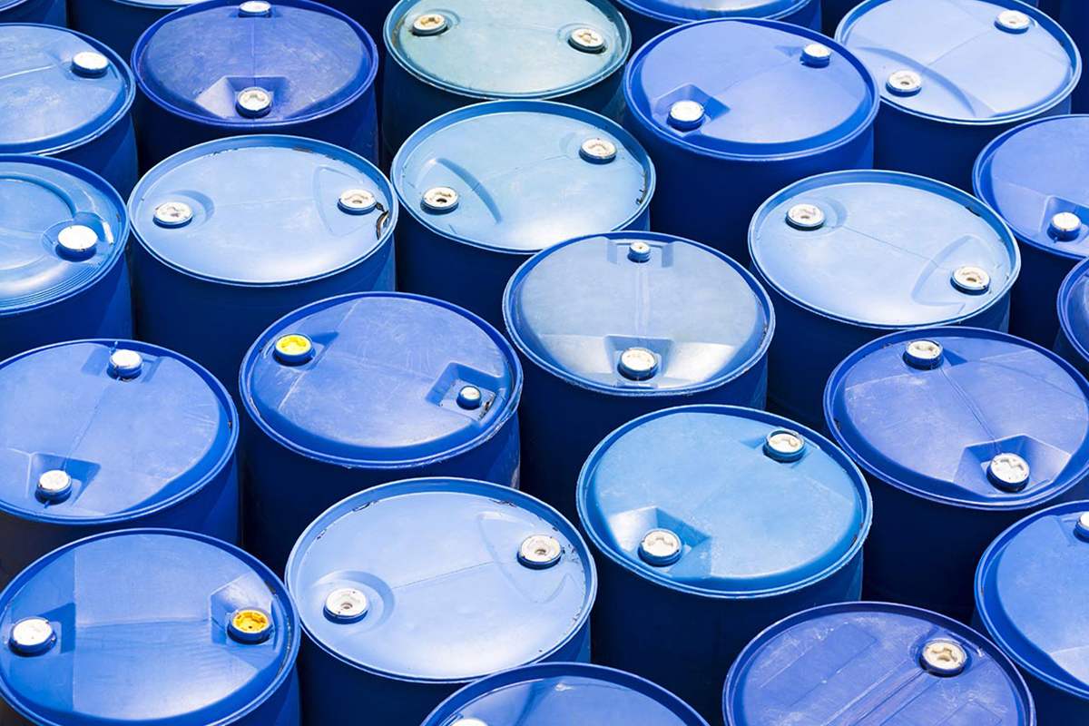 Blue Industrial Chemical Barrels