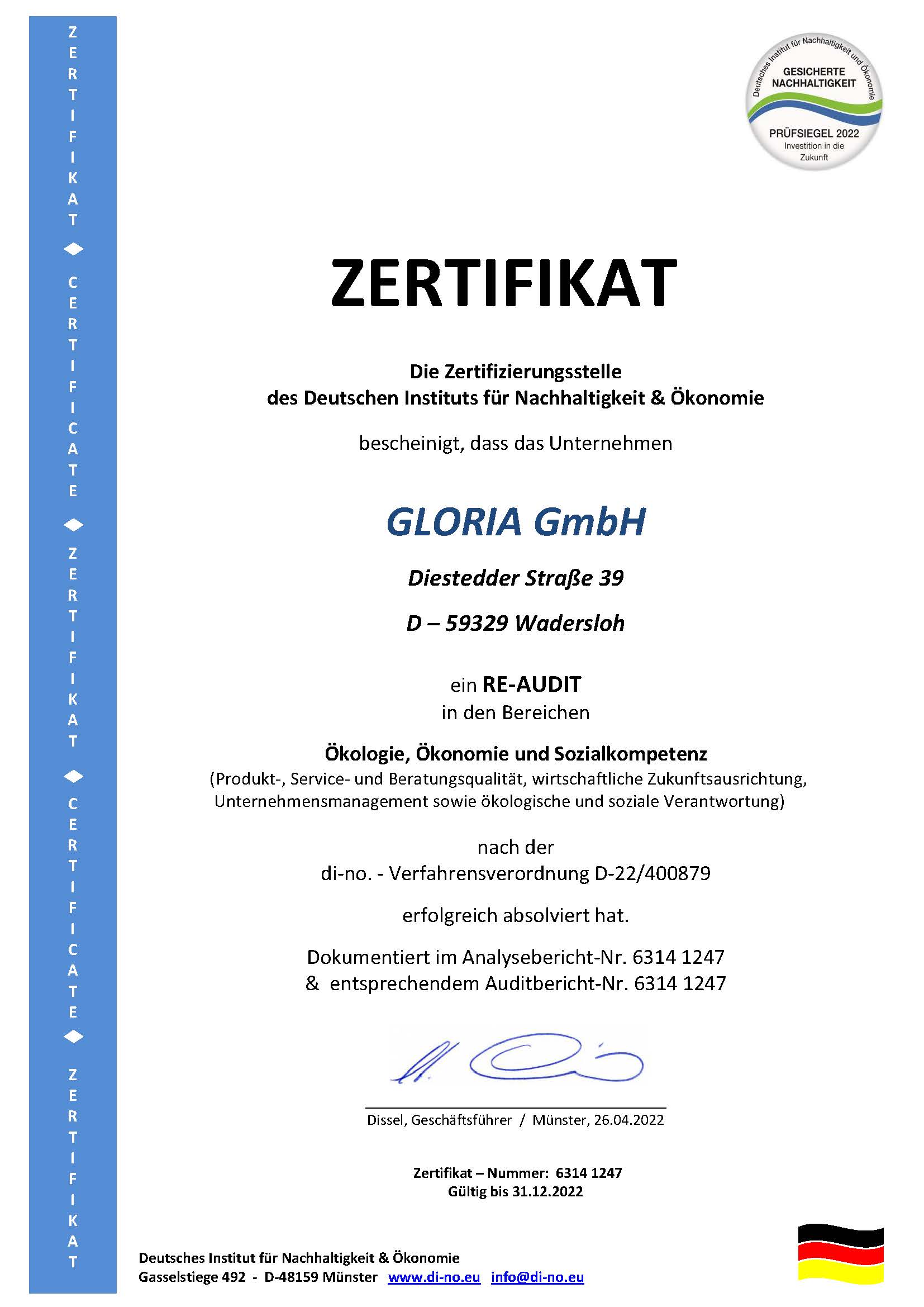 gloria-gesicherte-nachhaltigkeit-zertifikat-2022 gloria-gesicherte-nachhaltigkeit-zertifikat-2022