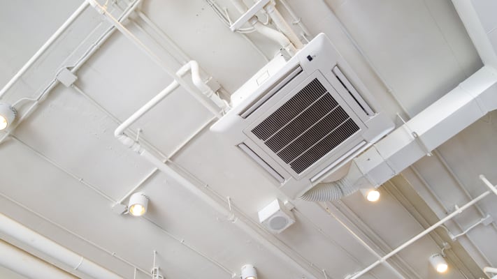 carrier-variable-refrigerant-flow-indoor-cassette-unit-in-industrial-building