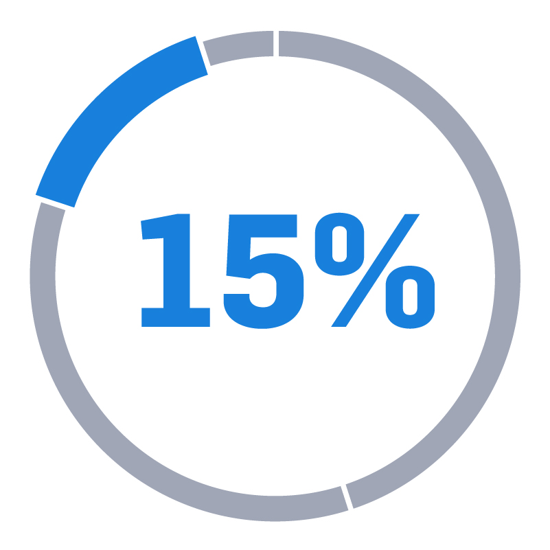 fifteen percent graphic