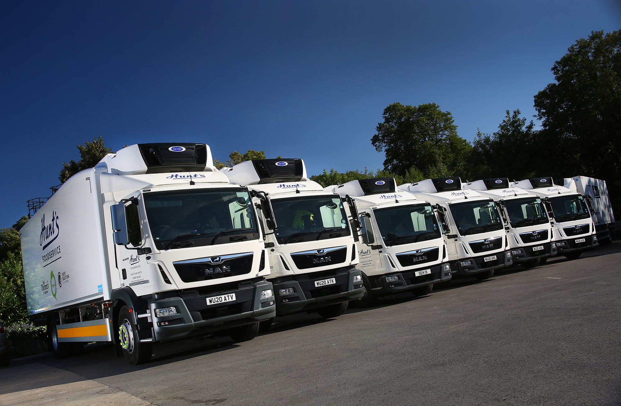 Hunt’s Foodservice has taken delivery of 31 new vans and trucks fitted with Carrier Transicold refrigeration equipment. Hunt’s Foodservice has taken delivery of 31 new vans and trucks fitted with Carrier Transicold refrigeration equipment.