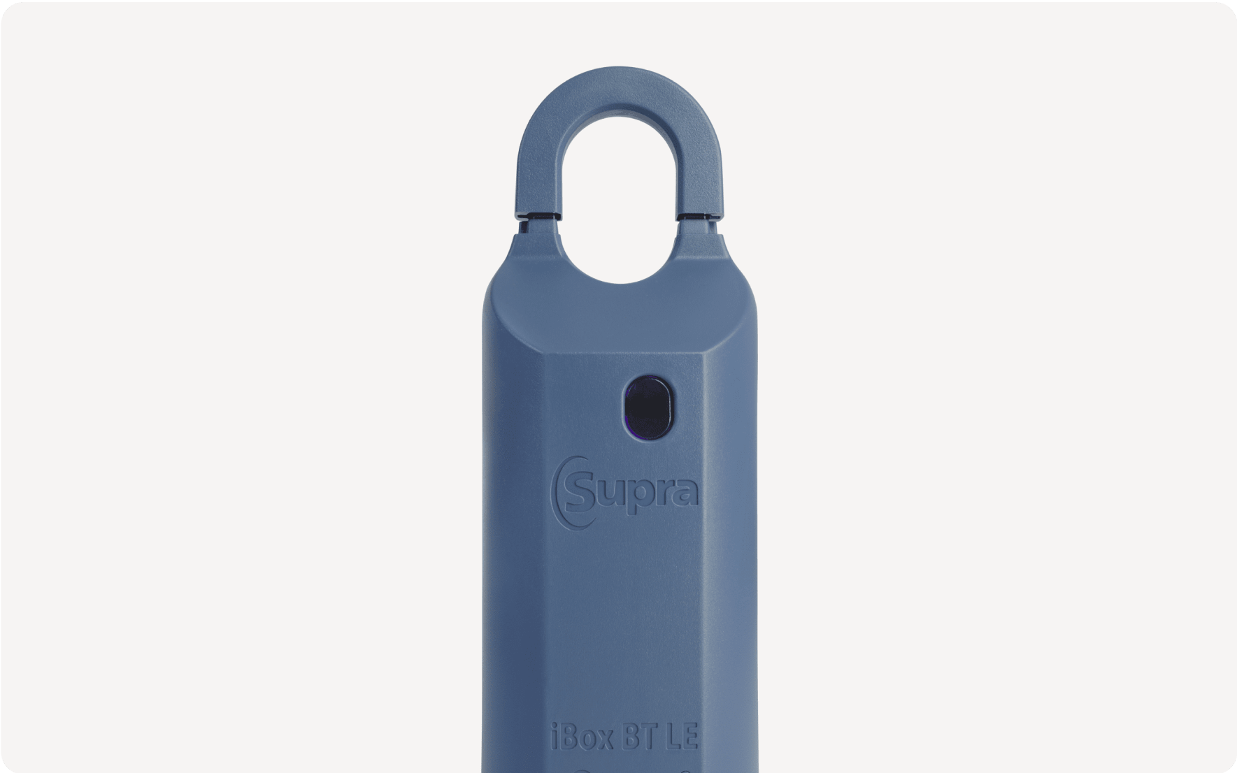 Supra real estate blue lockbox btle front angle on white background.