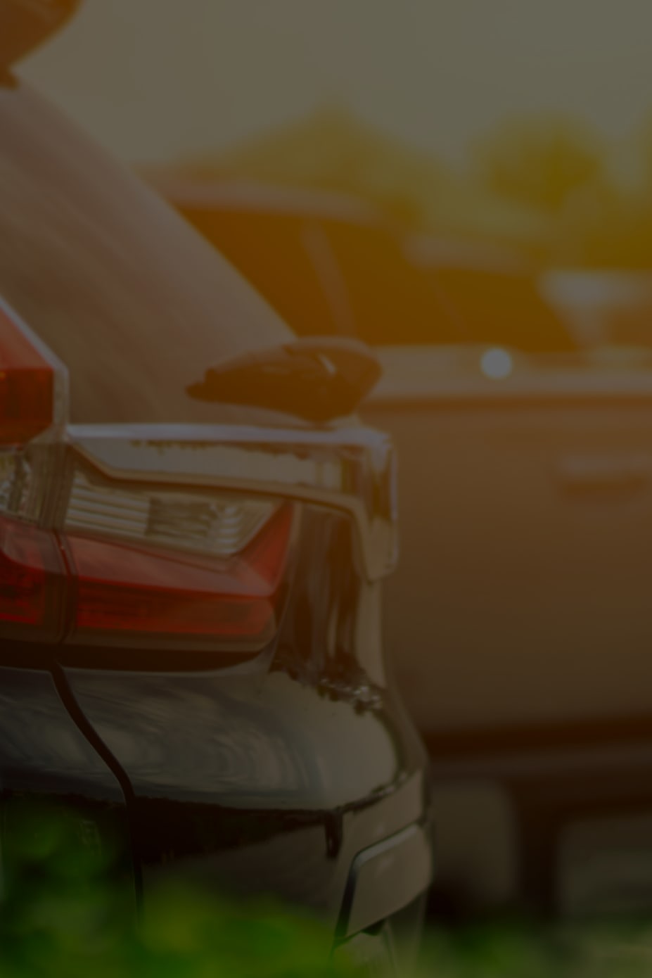 Row of vehicles on dealership lot