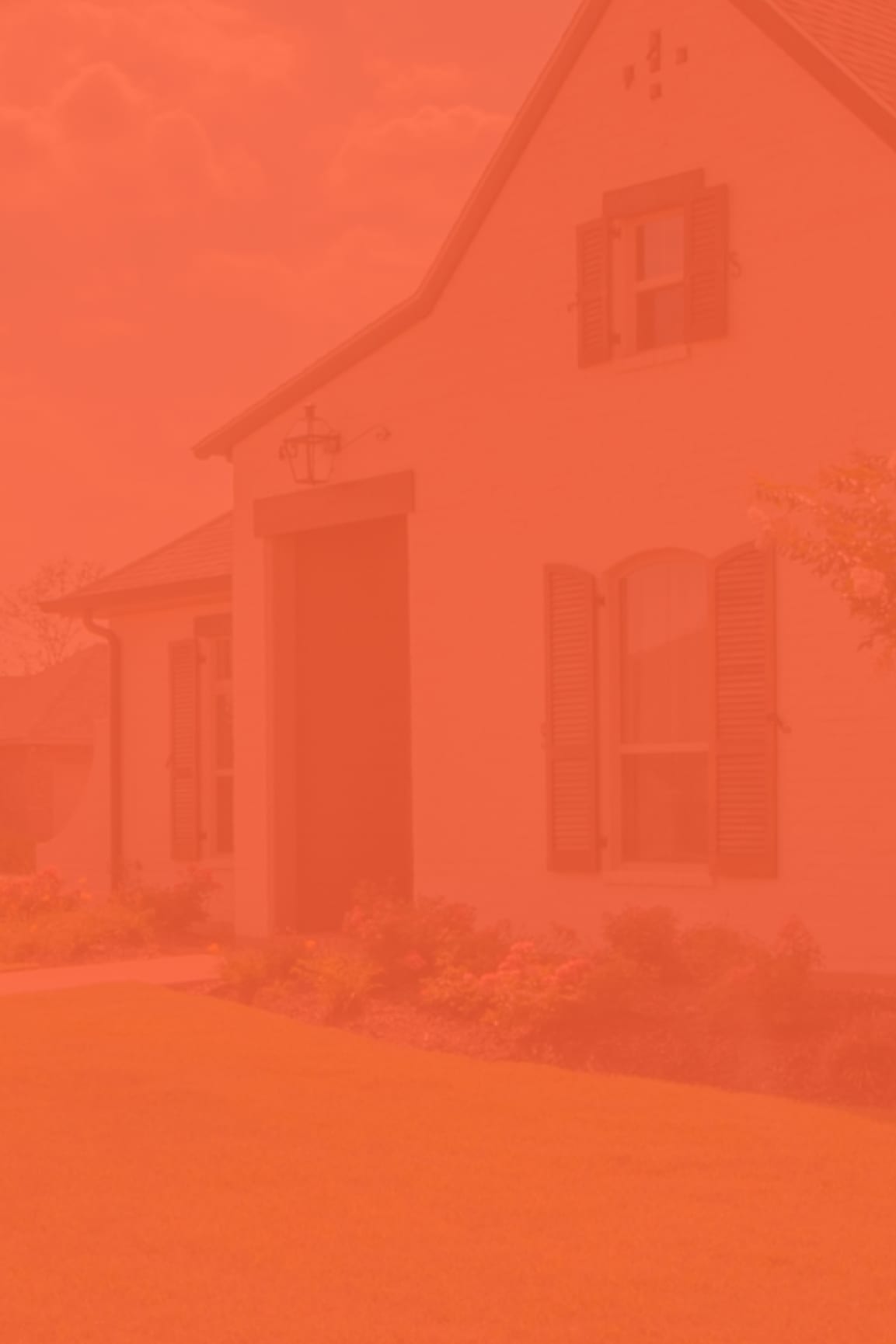 Street view of two suburban homes faded behind orange tint with headline Are you an agent or broker interested in Supra Solutions?