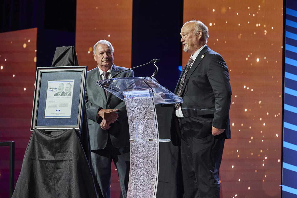 Tim_Corcoran_and_Greg_Harnist_Hall_of_Fame