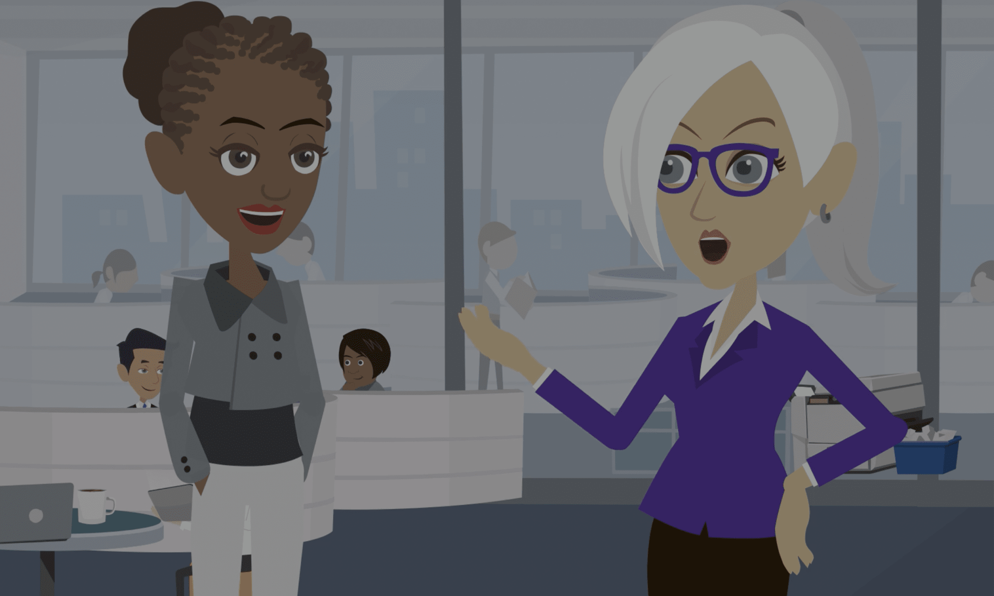 Animated style video featuring real estate agents enabling showing notifications