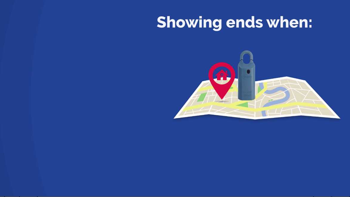 Animated style video snapshot featuring real estate agents using showing notifications location services