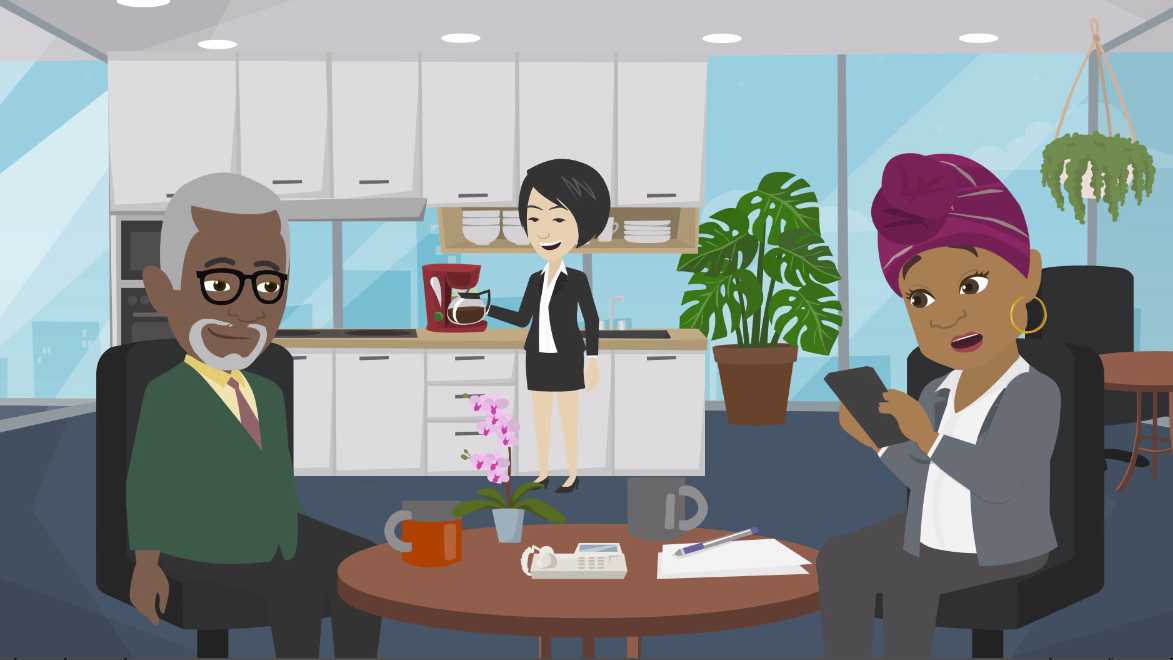 Animated style video snapshot featuring real estate agents using single access tokens