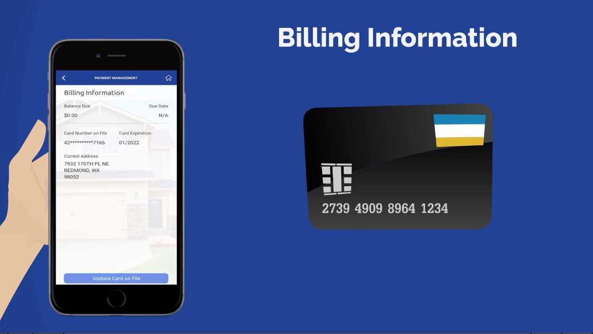 Animated style video snapshot featuring payment management system